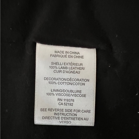 Helmet Lang Black Lamb Leather and Cotton Bomber Sz S Small - Picture 7 of 8